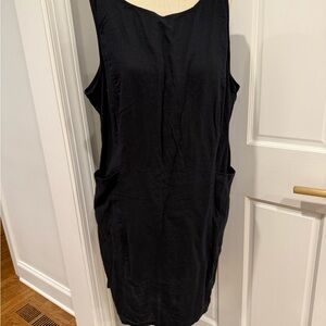 meraki Black Sleeveless Midi Shift Dress with Pockets. Size 3x. Runs small.